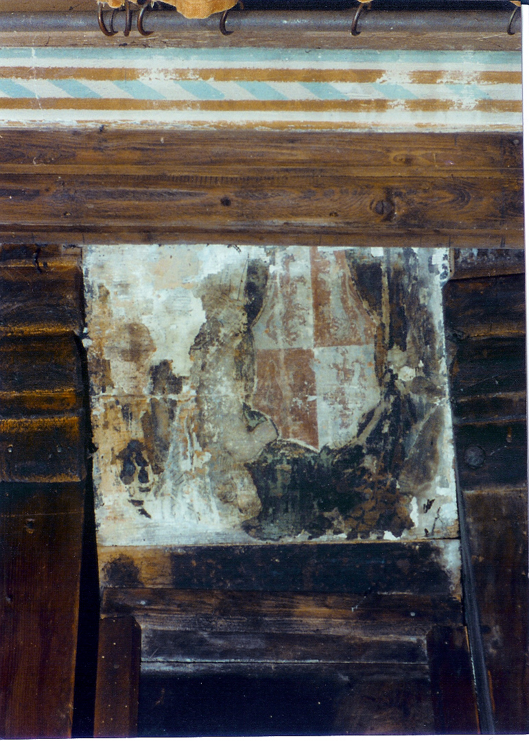 TAV. DIP. RAF. FIG. ALLEGORIGA CON STEMMA - AMBITO LOMBARDO (seconda meta' SEC. XV)