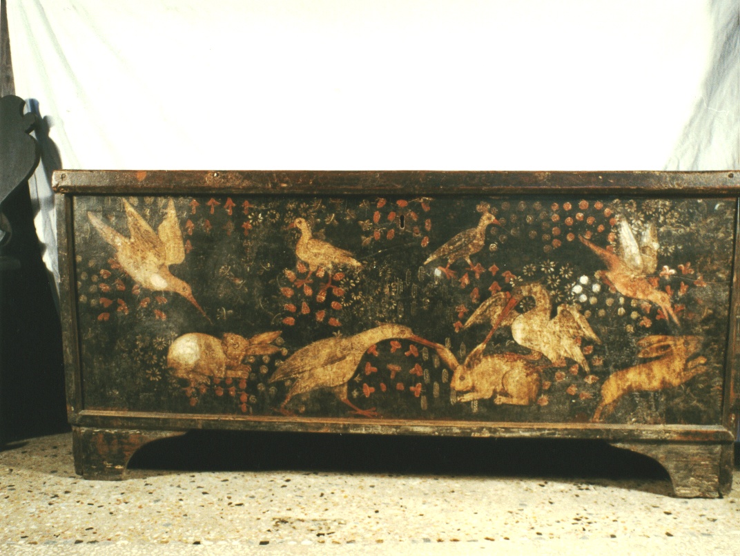 CASSONE DIPINTO - AMBITO LOMBARDO (SECC. XV/ XIX)