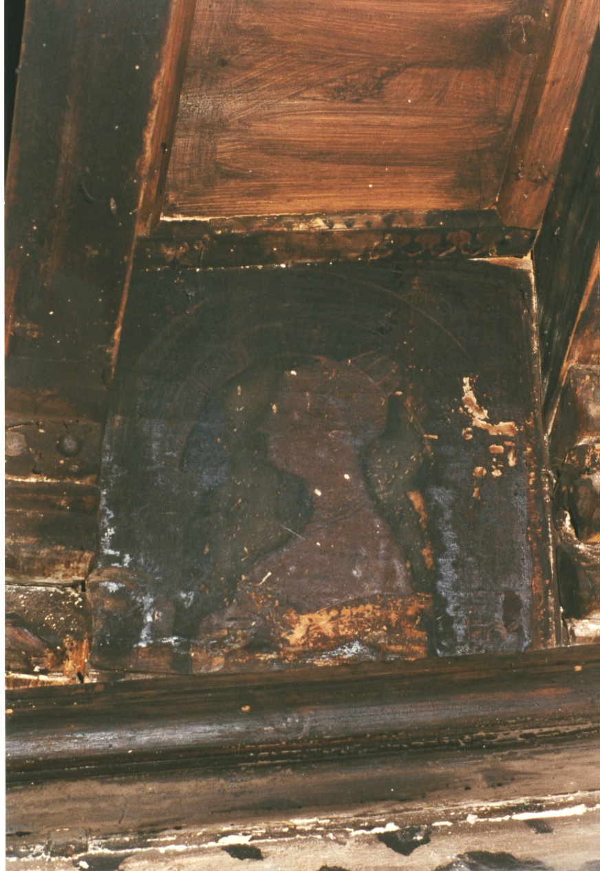 TAVOLETTA DA SOFFITTO RAFF. FIGURA FEMMINILE - AMBITO LOMBARDO (seconda meta' SEC. XV)