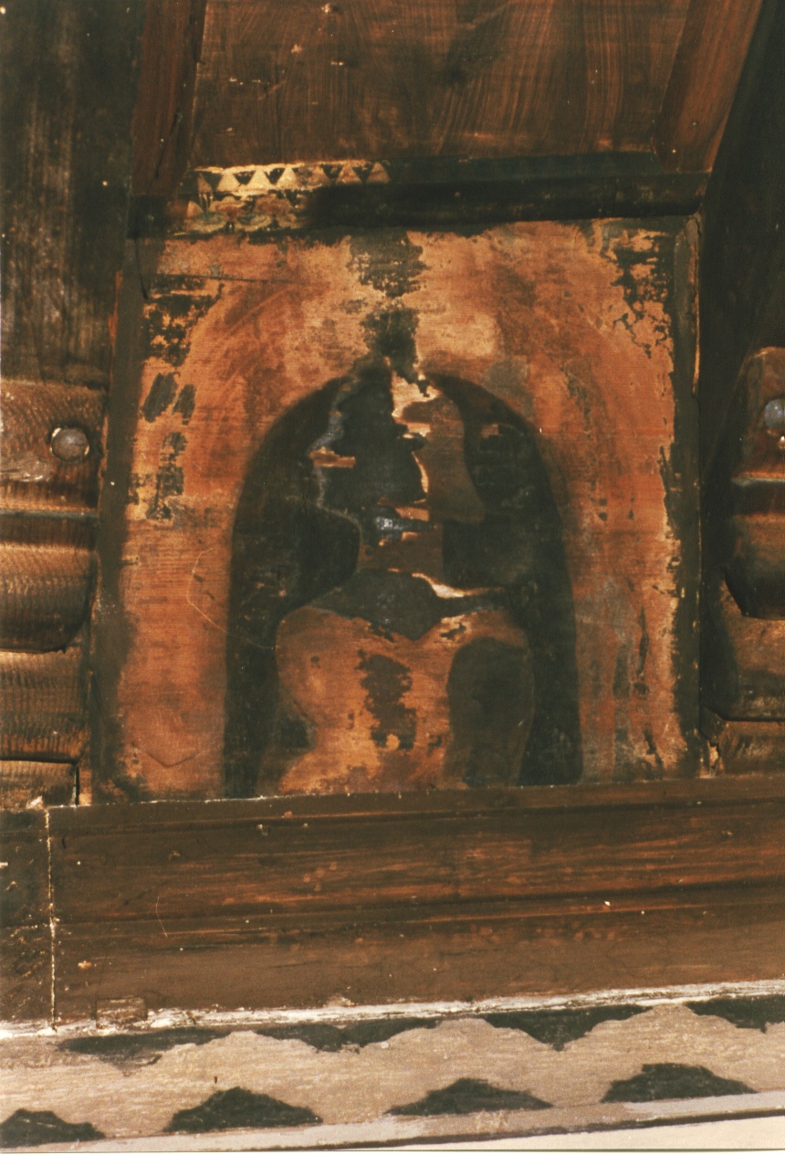 TAVOLETTA DA SOFFITTO RAFF. FIGURA FEMMINILE (?) - AMBITO LOMBARDO (seconda meta' SEC. XV)