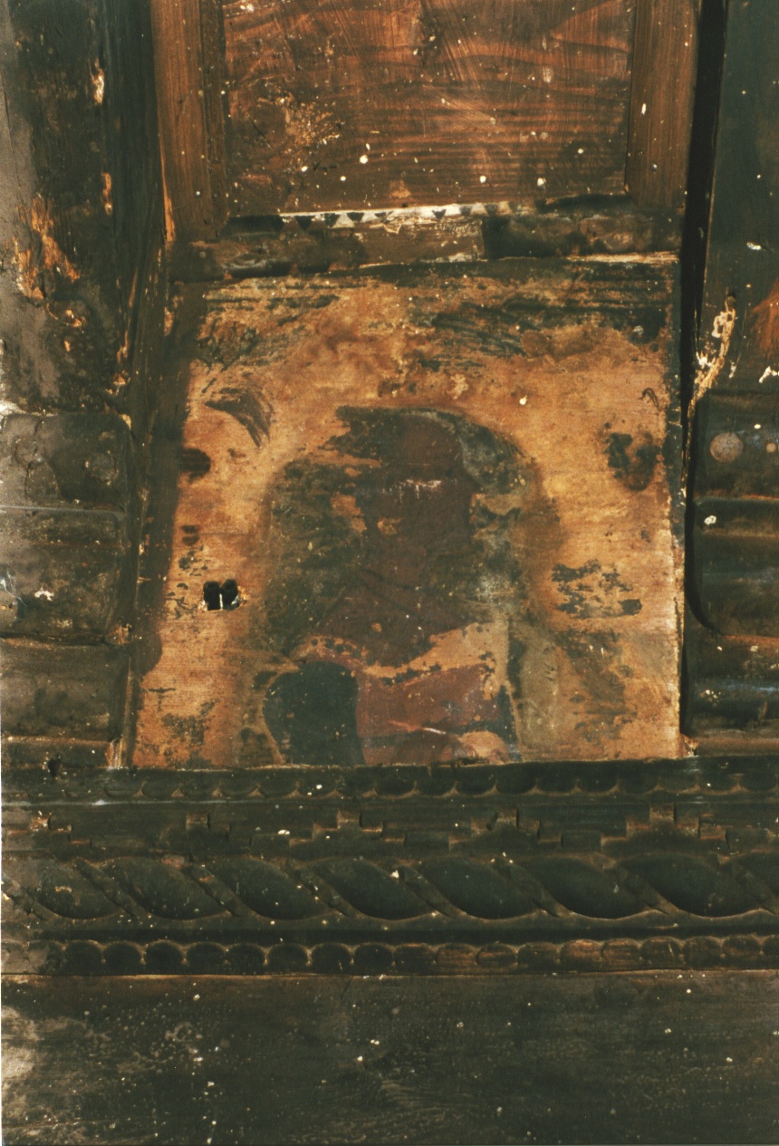 TAVOLETTA DA SOFFITTO RAFF. FIGURA FEMMINILE - AMBITO LOMBARDO (seconda meta' SEC. XV)