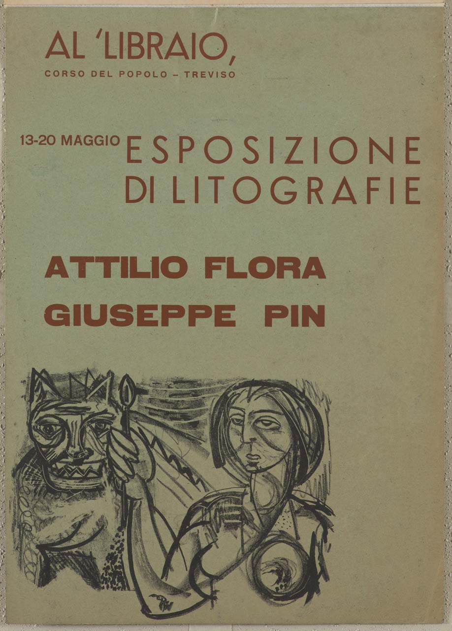 donna con cucchiaio e animale (locandina) di Pin Giuseppe detto Giupin (sec. XX)