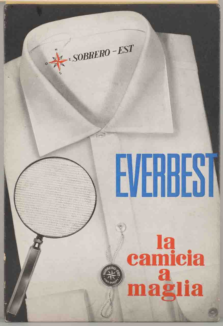 lente d'ingrandimento mostra la trama di una camicia bianca (locandina) - ambito italiano (sec. XX)