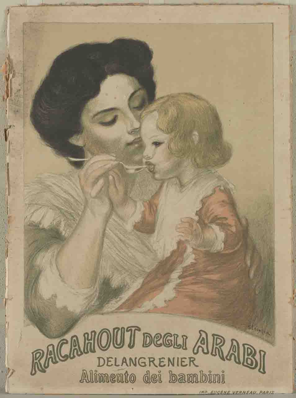 donna imbocca un bambino (locandina) di Steinlen Théophile Alexandre (sec. XX)