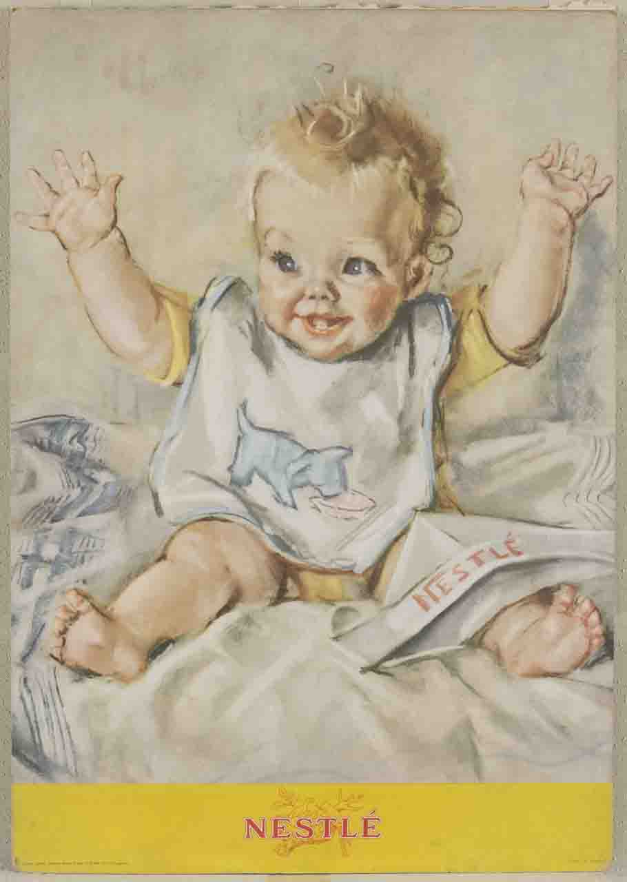 bambino con bavaglino (manifesto) - ambito lombardo (sec. XX)