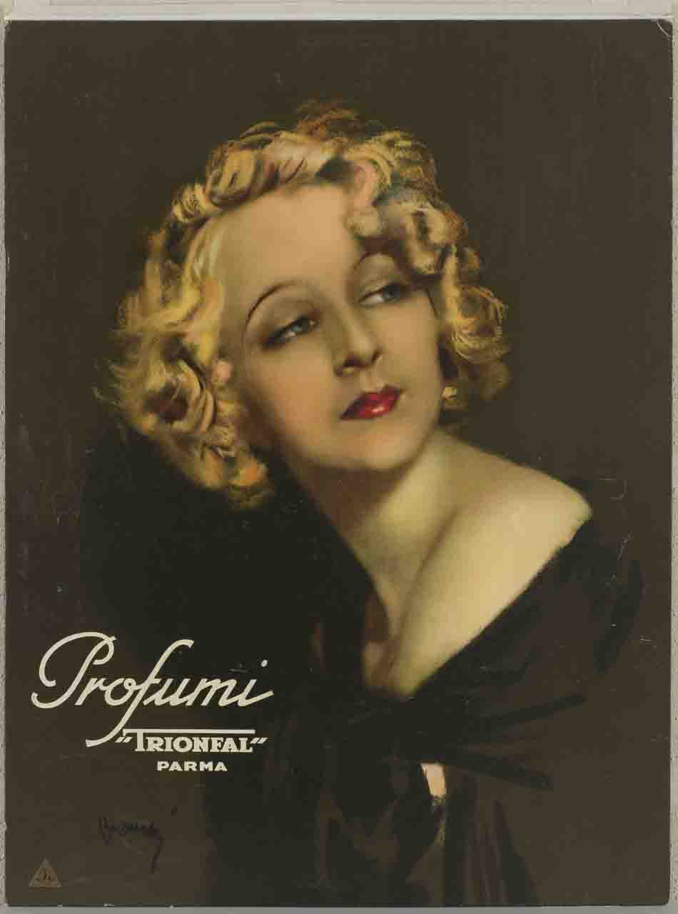 ritratto a mezzo busto di donna (manifesto) di Bianchi Virginio detto Vubi (prima metà sec. XX)