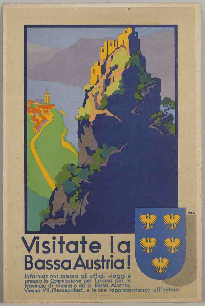 veduta di Dürnstein in Austria (locandina) di Kosel Hermann (sec. XX)