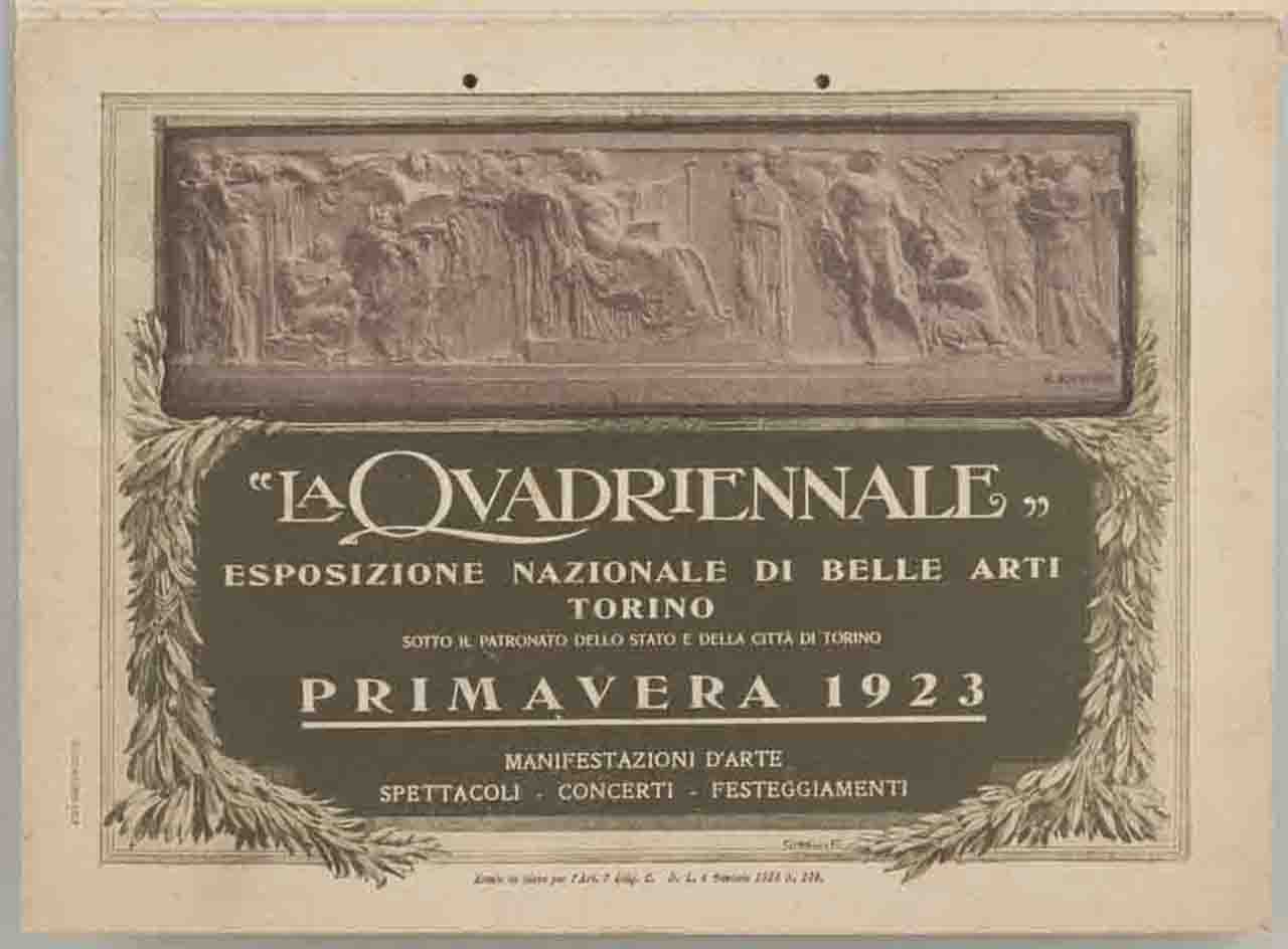 bassorilievo con Allegoria delle Arti Liberali di Edoardo Rubino (locandina) di Gibelli Francesco (sec. XX)