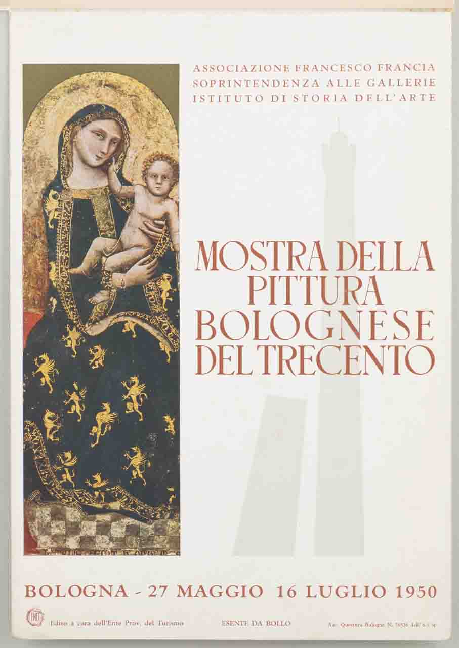 dipinto con Madonna con Bambino detta Madonna dei denti di Vitale da Bologna (locandina) - ambito italiano (sec. XX)