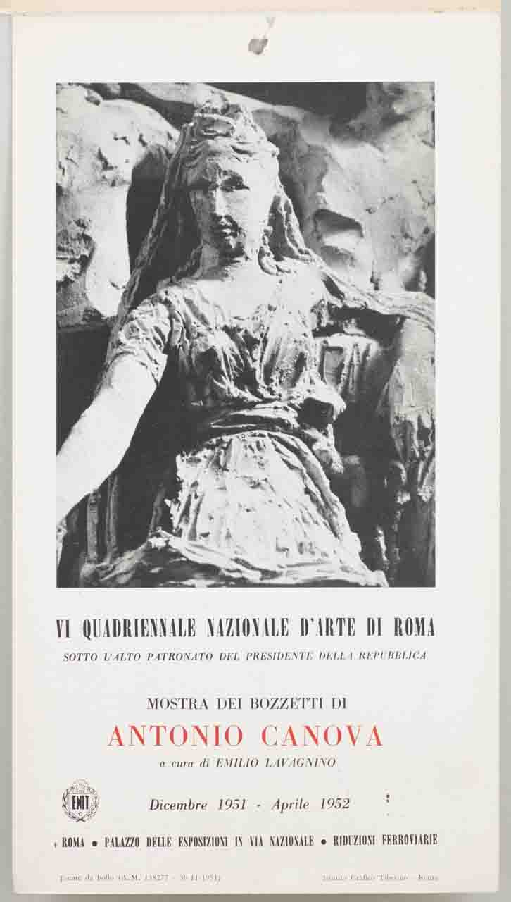 bozzetto in terracotta con figura femminile di Antonio Canova (locandina) - ambito italiano (sec. XX)