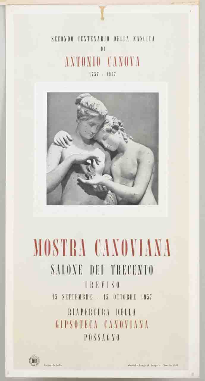 calco in gesso con Amore e Psiche di Antonio Canova (locandina) - ambito veneto (sec. XX)
