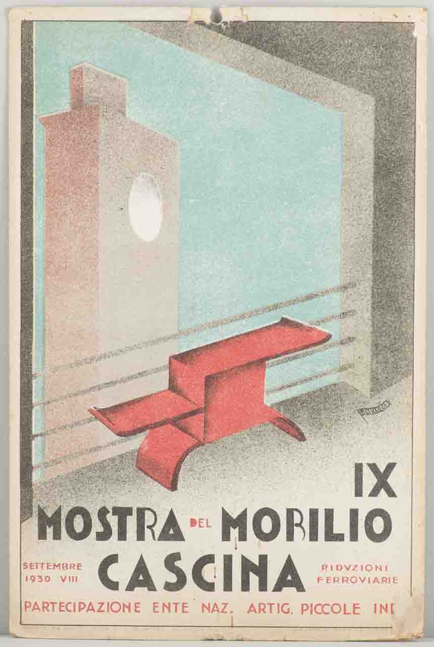mobile in interno sullo sfondo della Torre dell'Orologio di Cascina (locandina) di Morozzi Dante (sec. XX)