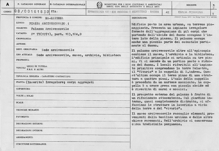 Palazzo Arcivescovile (palazzo) - Ravenna (RA)  (V, fine)