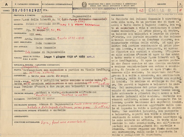 Palazzo Comunale Nuovo, con i 3 Stemmi Brandolini (palazzo) - Bagnacavallo (RA) 