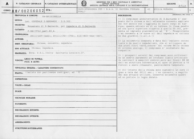 Ospedale S. Benrnardo (ospedale / monastero) - Brisighella (RA) 