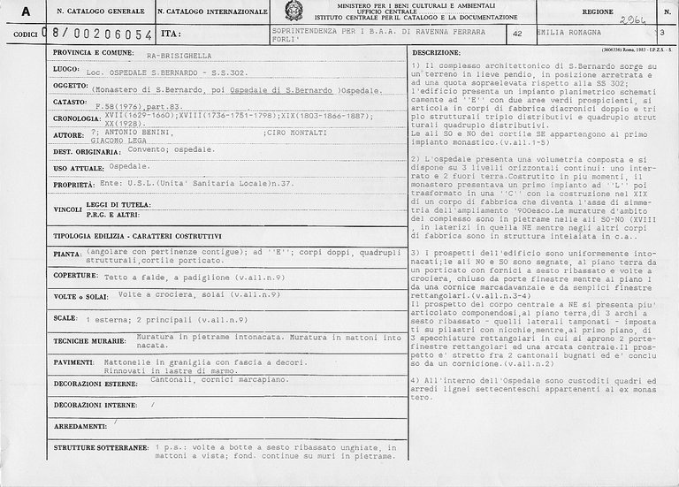 Ospedale S. Benrnardo (ospedale / monastero) - Brisighella (RA) 