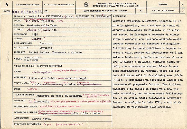 Oratorio della Lama (oratorio) - Brisighella (RA) 