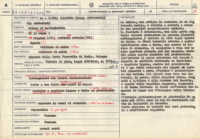 Chiesa di S. Margherita (chiesa) - Casola Valsenio (RA) 