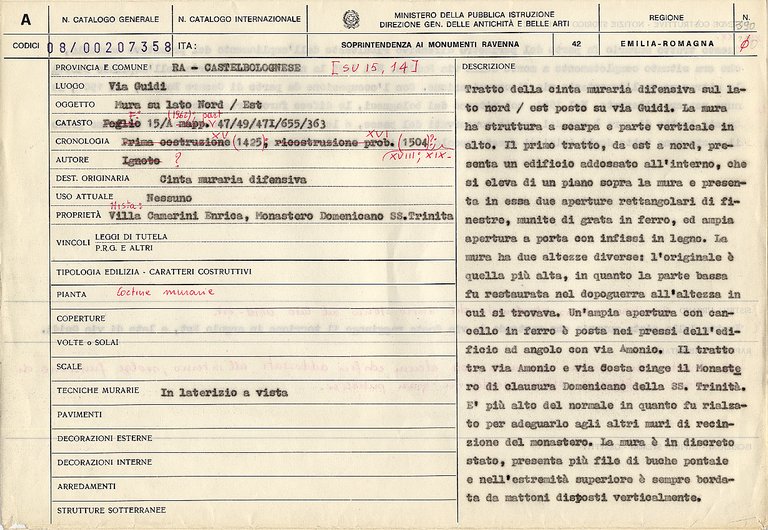 Mura su lato Nord/Est (mura di cinta) - Castelbolognese (RA) 