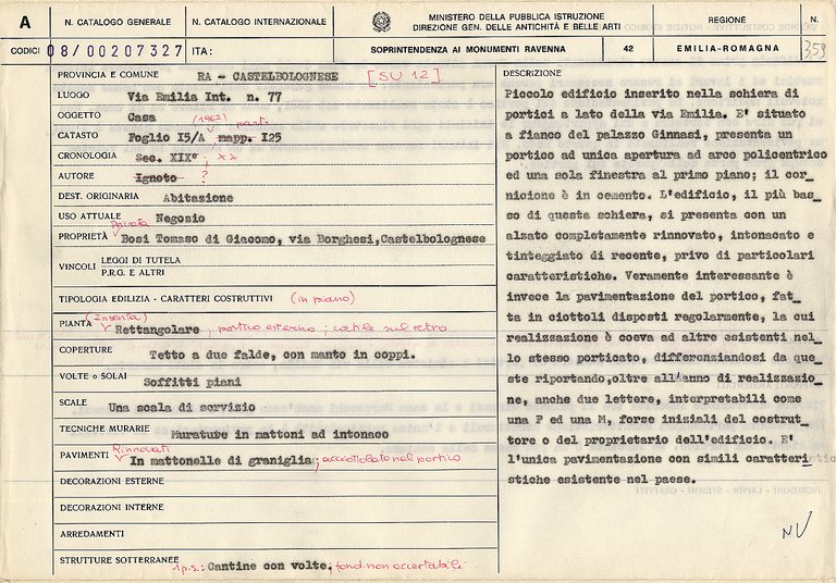 Casa al n. 77 di Via Emilia interna (casa) - Castelbolognese (RA) 