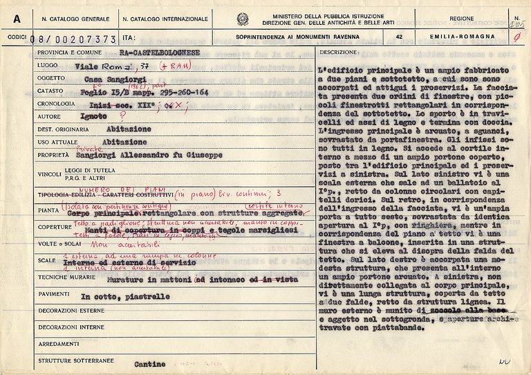 Casa Sangiorgi (casa) - Castelbolognese (RA) 