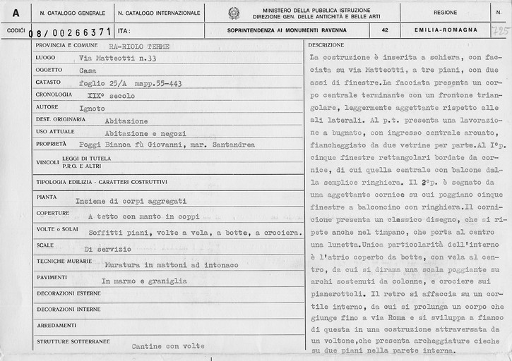 Casa d'abitazione (casa) - Riolo Terme (RA) 