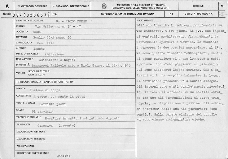 Casa d'abitazione (casa) - Riolo Terme (RA) 