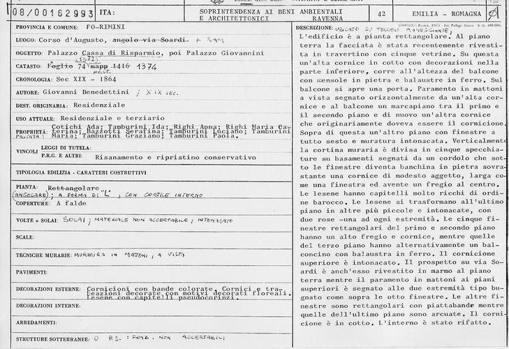 Palazzo della Cassa di Risparmio, poi Giovannini (palazzo) - RIMINI (RN) 