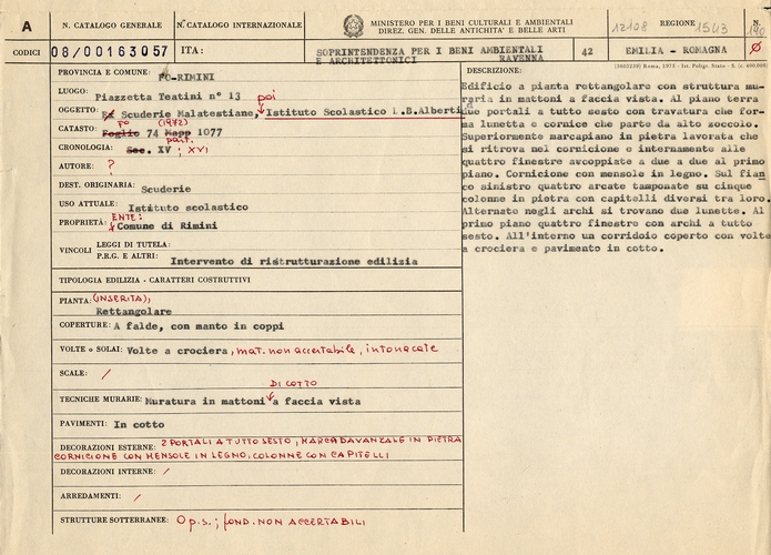 Scuderie Malatestiane poi Ist. Scolastico Alberti (scuderie) - RIMINI (RN) 