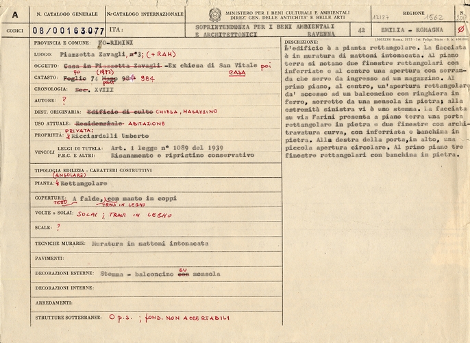 Ex Chiesa di San Vitale poi casa (chiesa) - RIMINI (RN) 