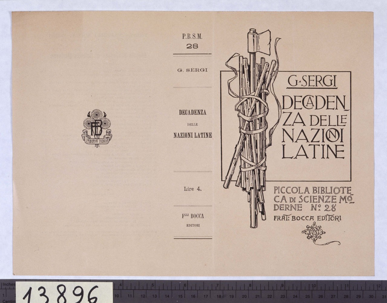 fascio littorio (copertina) di Mataloni Giovanni Maria (sec. XX)