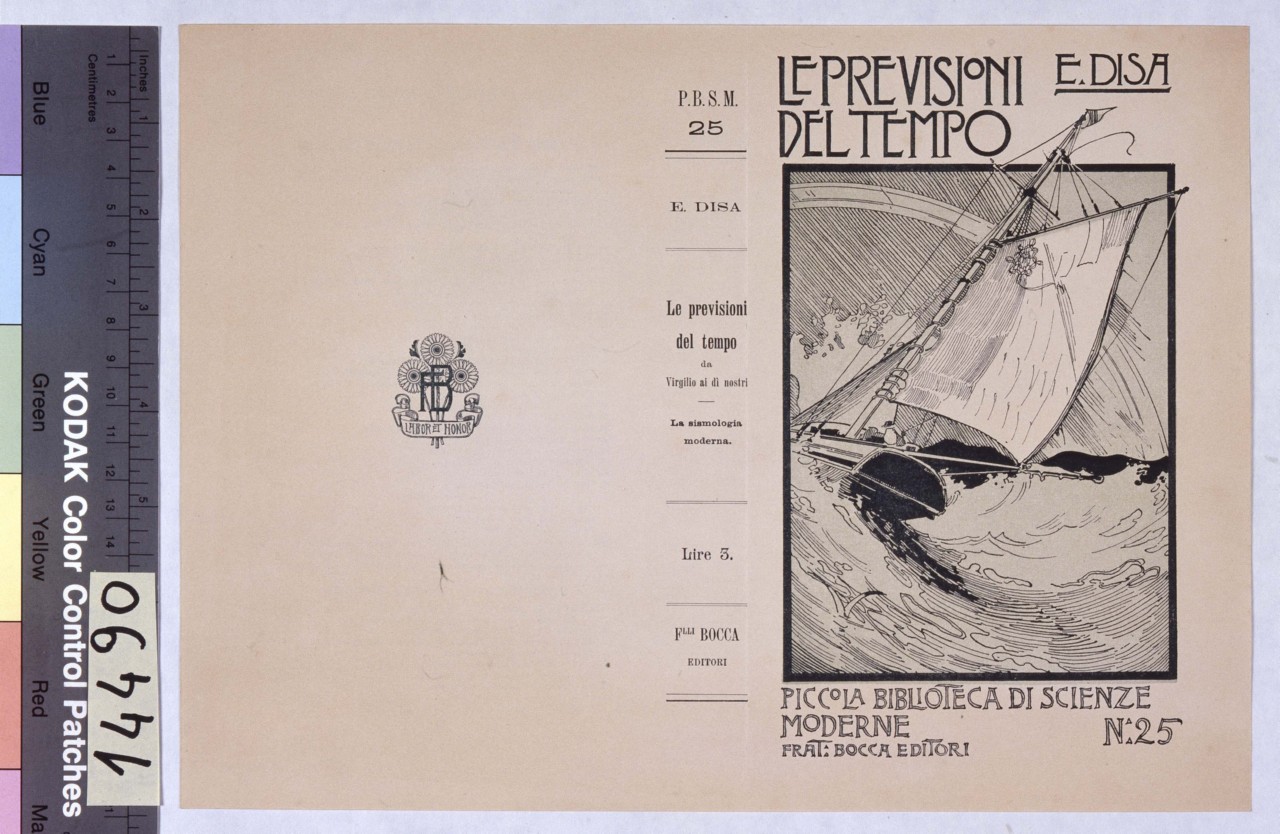 imbarcazione a vela tra onde in tempesta (copertina) di Mataloni Giovanni Maria (fine/ inizio secc. XIX-XX)