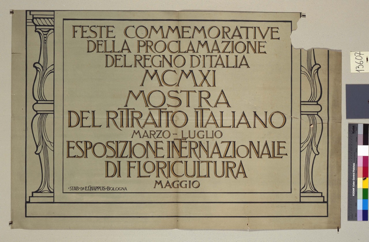 scritte pubblicitarie (manifesto, stampa composita) di Chini Galileo (sec. XX)