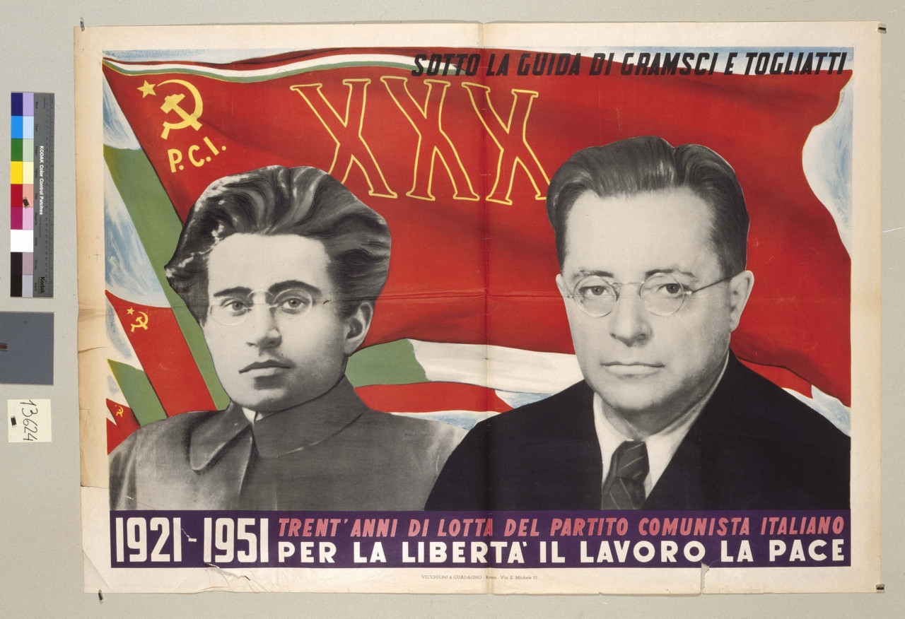 Gramsci e Togliatti in primo piano (manifesto) - ambito italiano (sec. XX)