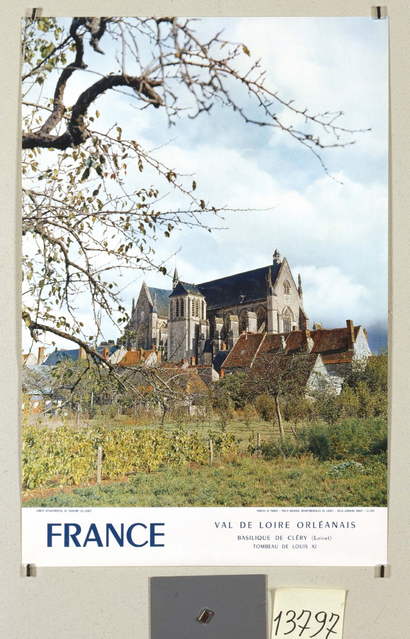 veduta della basilica di Cléry-Saint-André (locandina) - ambito francese (sec. XX)