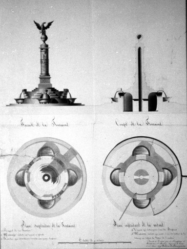 colonna prospetto planimetria sezione (negativo) di Anonimo (XX)