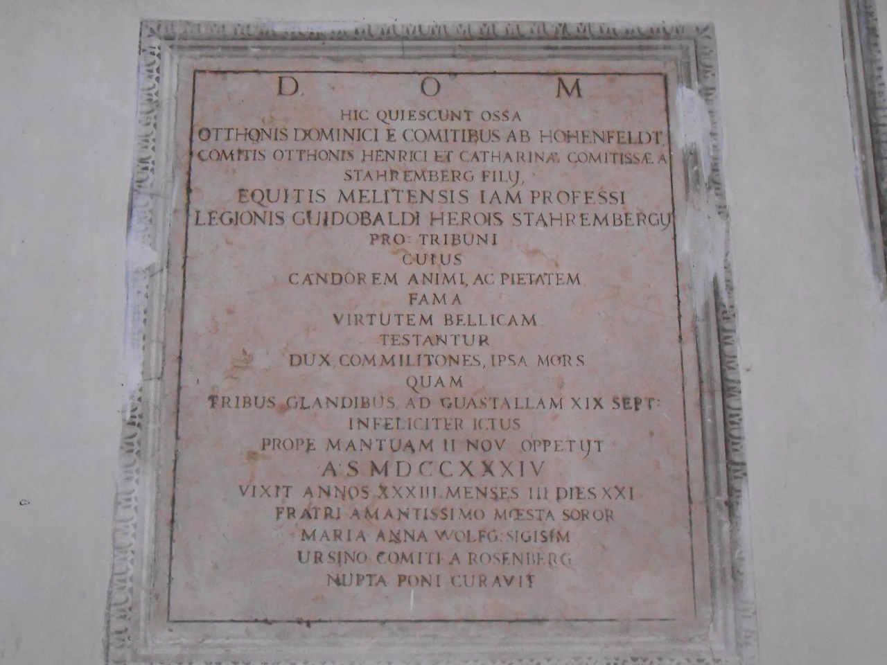 lapide commemorativa, opera isolata - bottega mantovana (sec. XVIII)