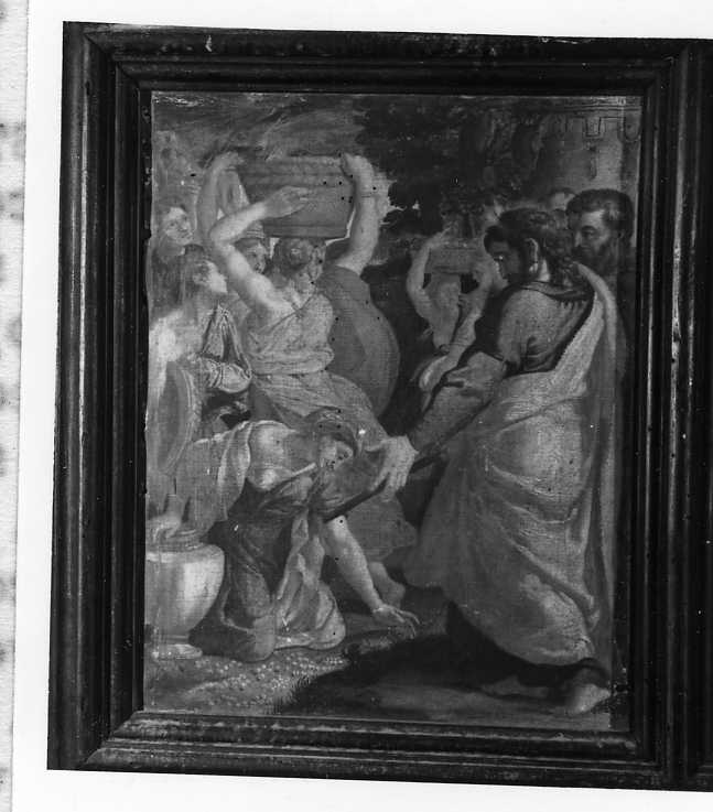 Mosè e la raccolta della manna (dipinto, opera isolata) - arte italiana (metà sec. XVI)
