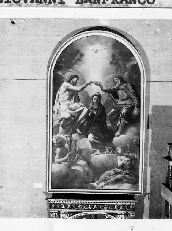 incoronazione di Maria Vergine (dipinto, opera isolata) di Lanfranco Giovanni (attribuito) (primo quarto sec. XVII)