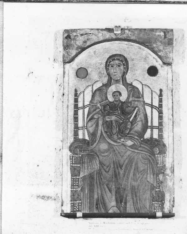 Madonna in trono con Bambino (dipinto, opera isolata) di Machilone da Spoleto (attribuito), Simeone da Spoleto (attribuito) (seconda metà sec. XIII)