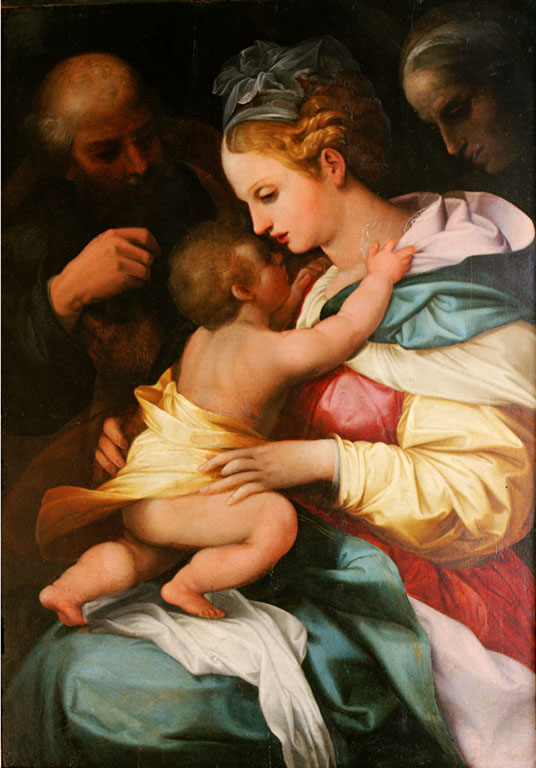 Sacra Famiglia con Sant'Anna (dipinto) di Allegrini Flaminio (attribuito) (primo quarto sec. XVII)