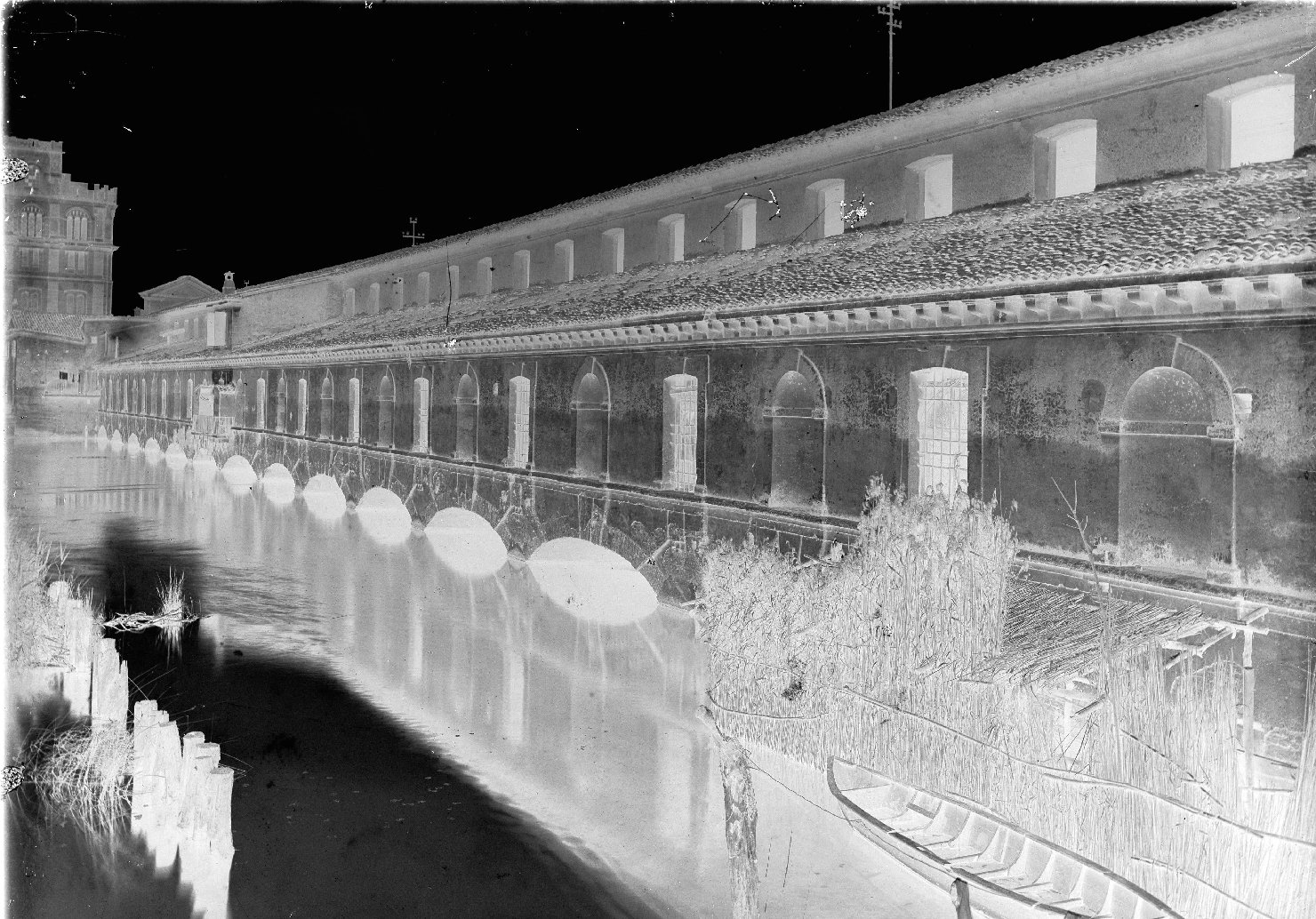 Vedute urbane - Corsi d'acqua - Fiumi - Ponti - Mulini (negativo) di anonimo (XX)