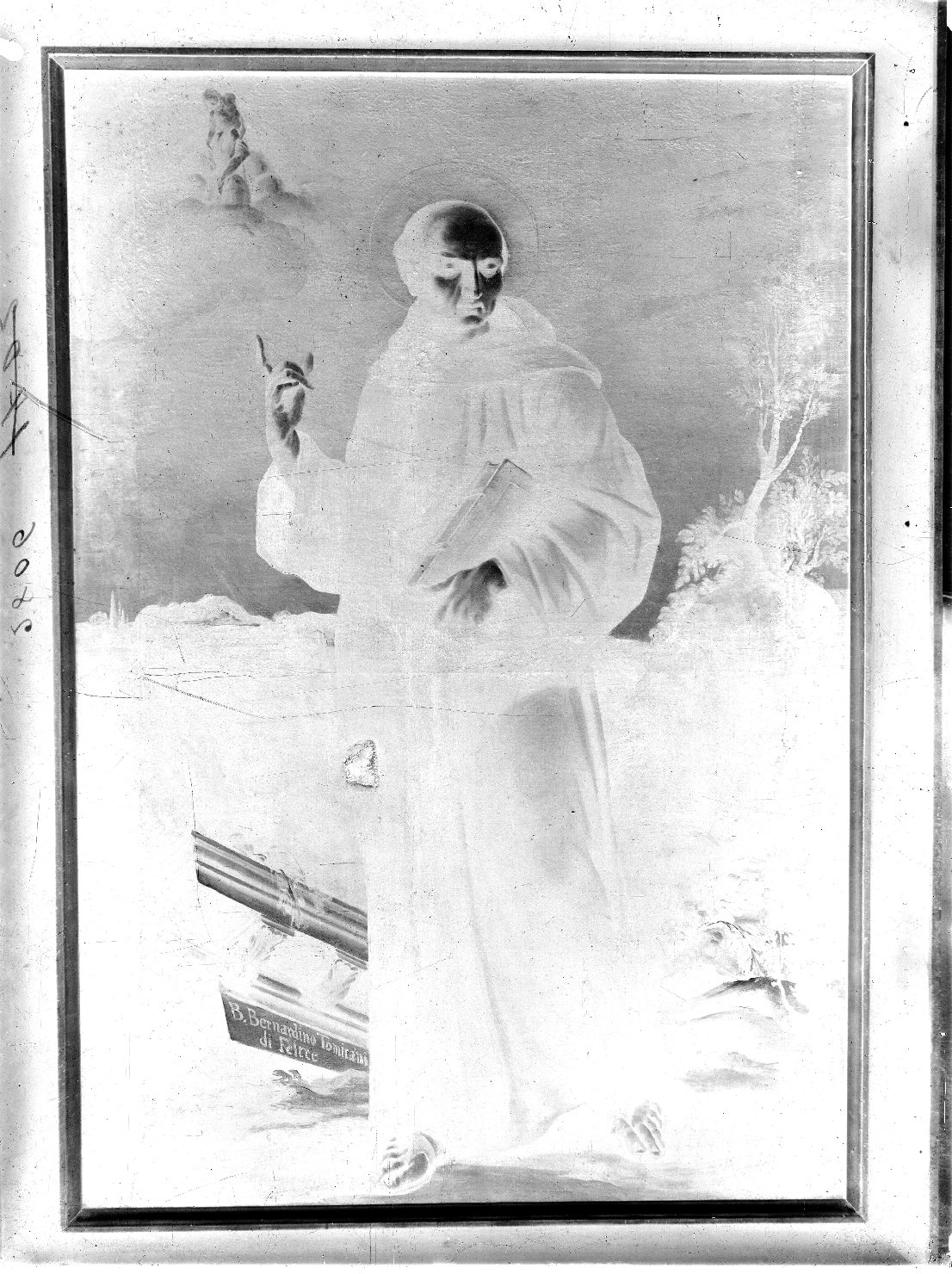 Pittura - Dipinti - Iconografia cristiana <Beato Bernardino da Feltre> (negativo) di anonimo (secondo quarto XX)