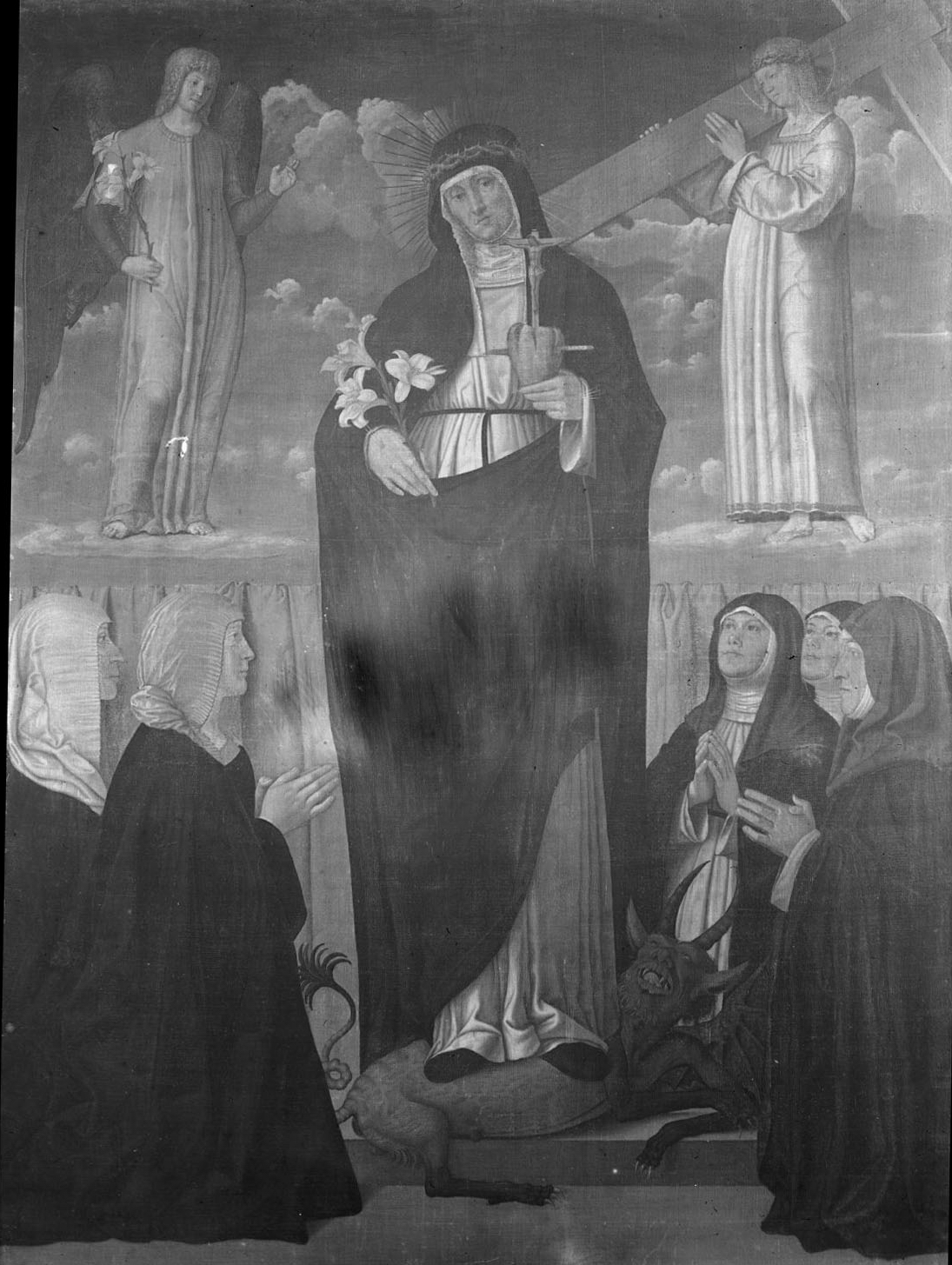 Apparizione della Beata Osanna Andreasi a monache domenicane - Dipinti (negativo) di Bonsignori, Francesco, Anonimo (XX)