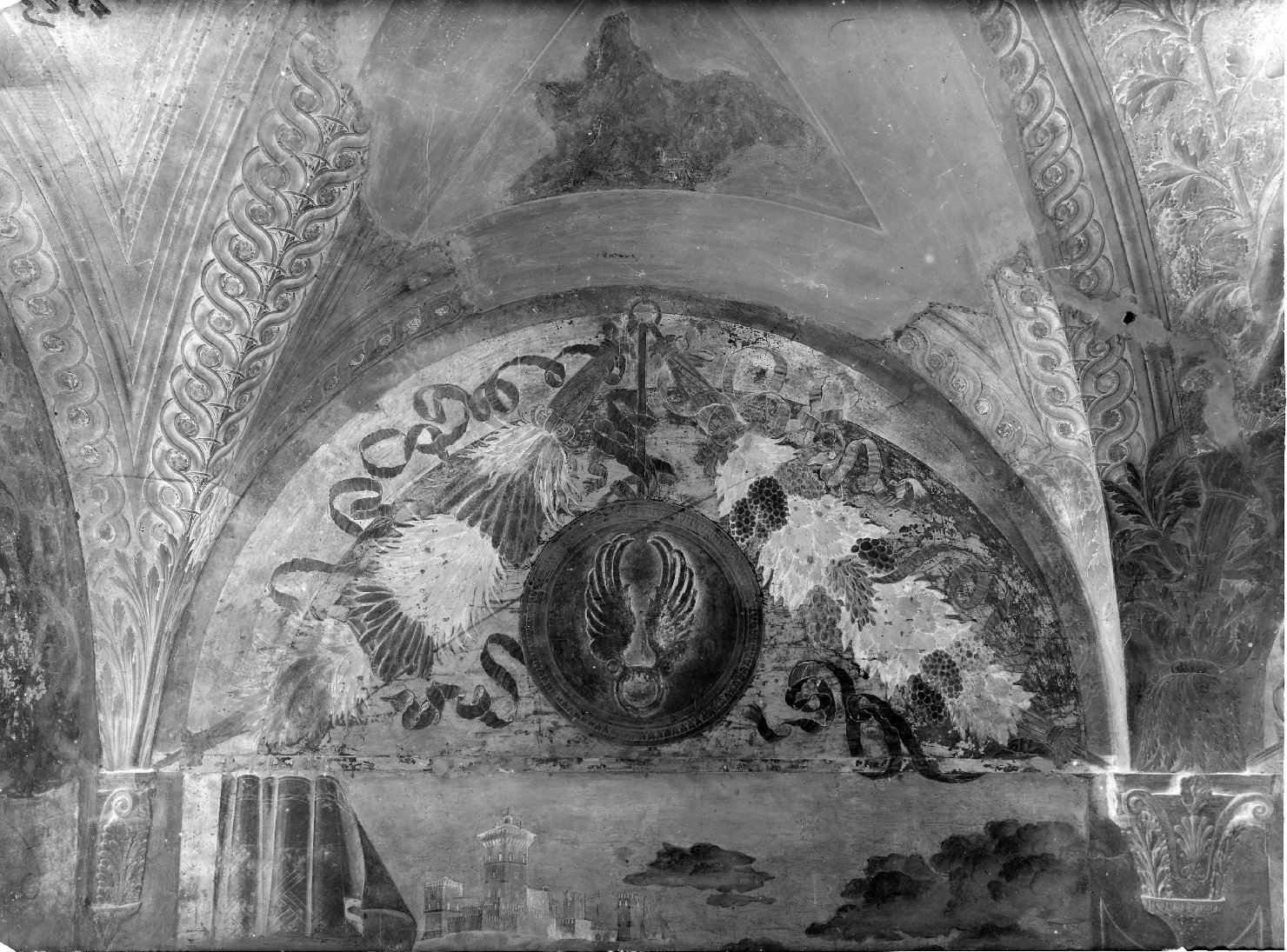 Mantova - Dipinti murali - Restauri (negativo) di Mantegna, Andrea, Anonimo (XX)