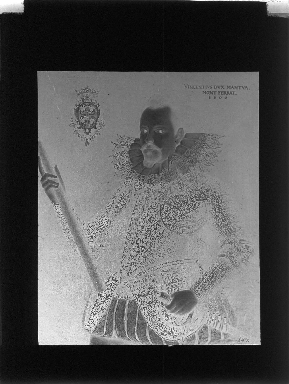 Mantova - Dipinti - Ritratti - Ritratto di Vincenzo I Gonzaga - Esposizioni (negativo) di Pourbus, Frans (il Giovane) (attr), Anonimo (XX)