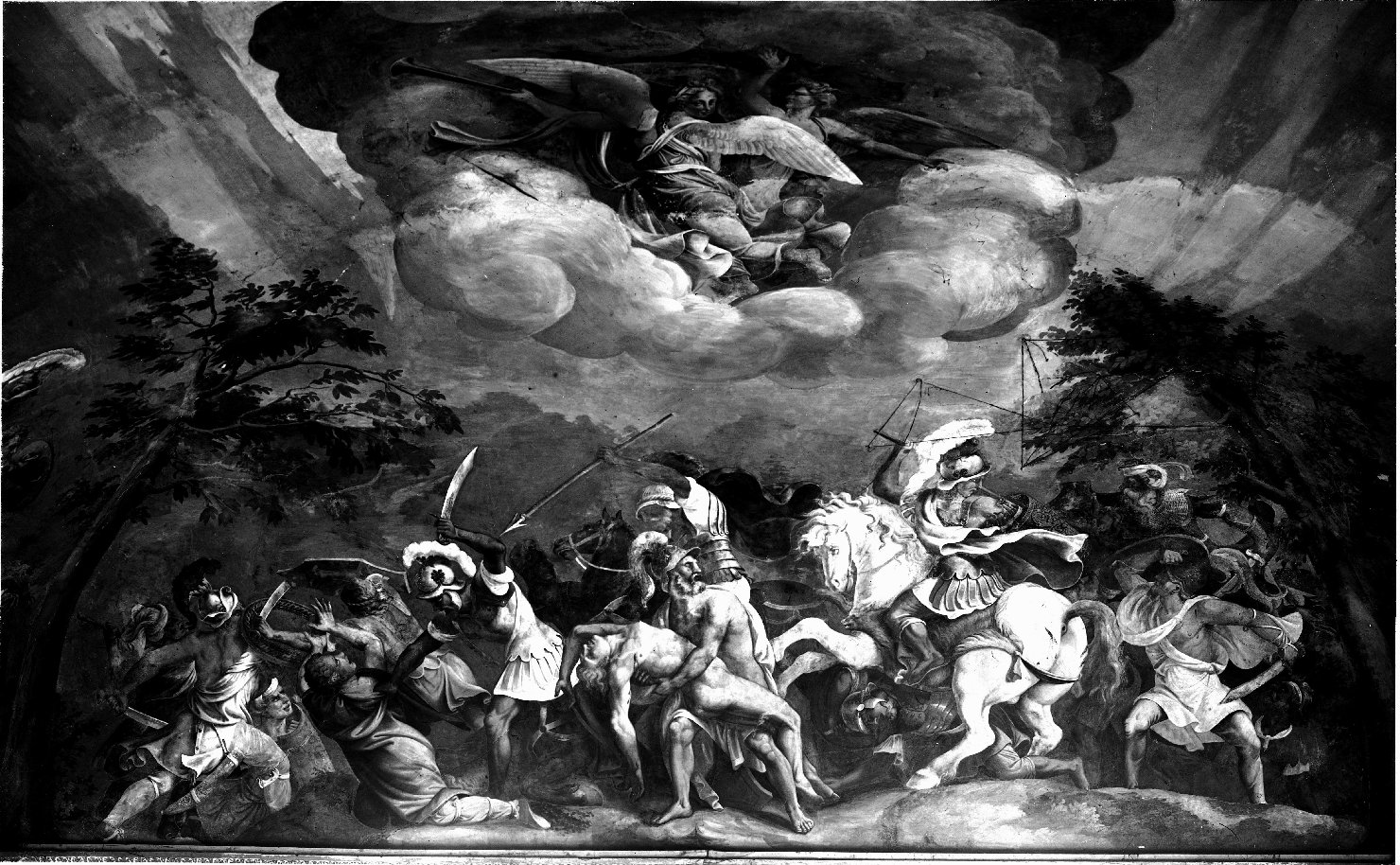 Mantova - Pitture murali (negativo) di Giulio Romano (scuola), Anonimo (XX)