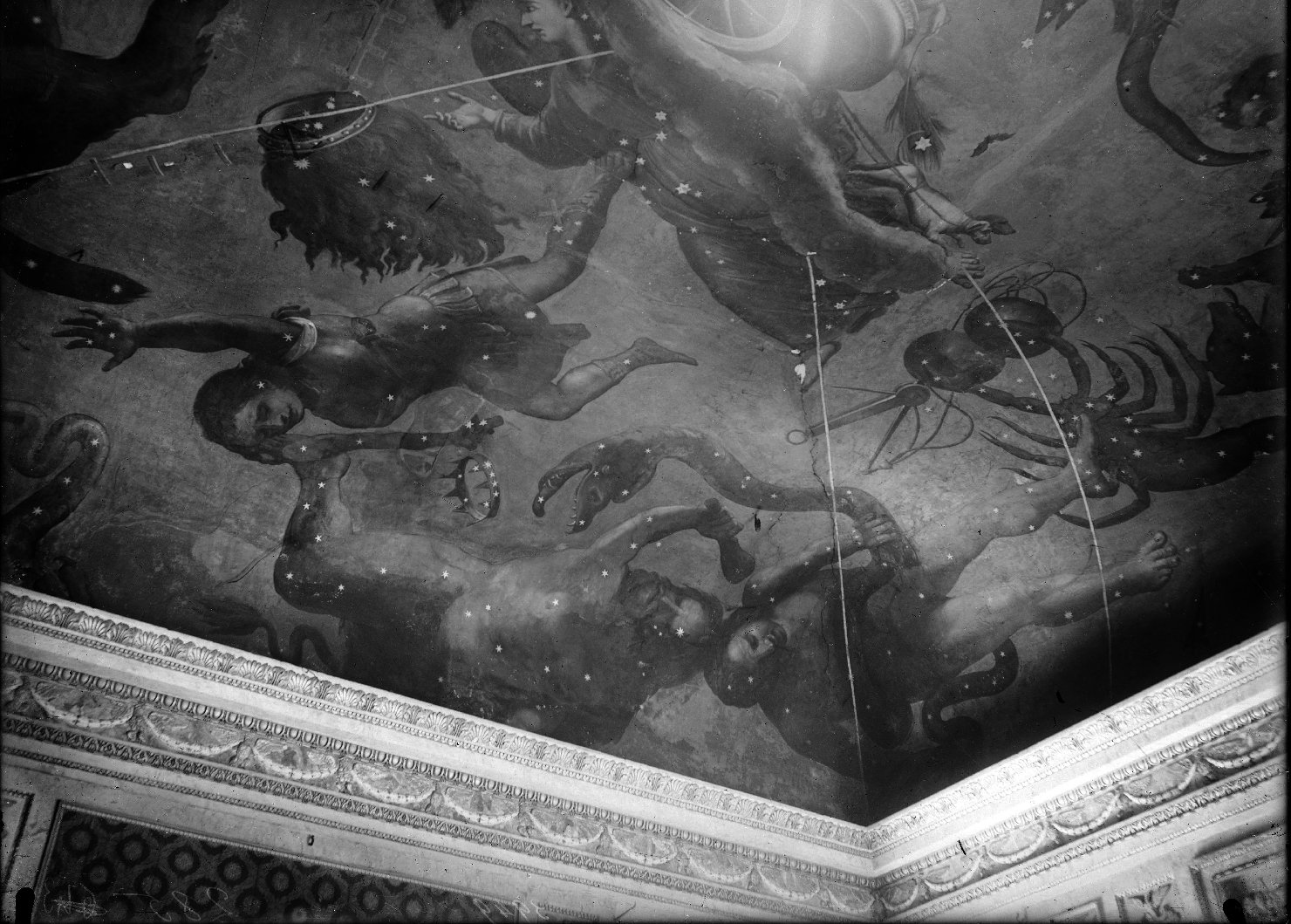 Mantova - Pitture murali (negativo) di Costa, Lorenzo (il Giovane) (attr), Anonimo (XX)