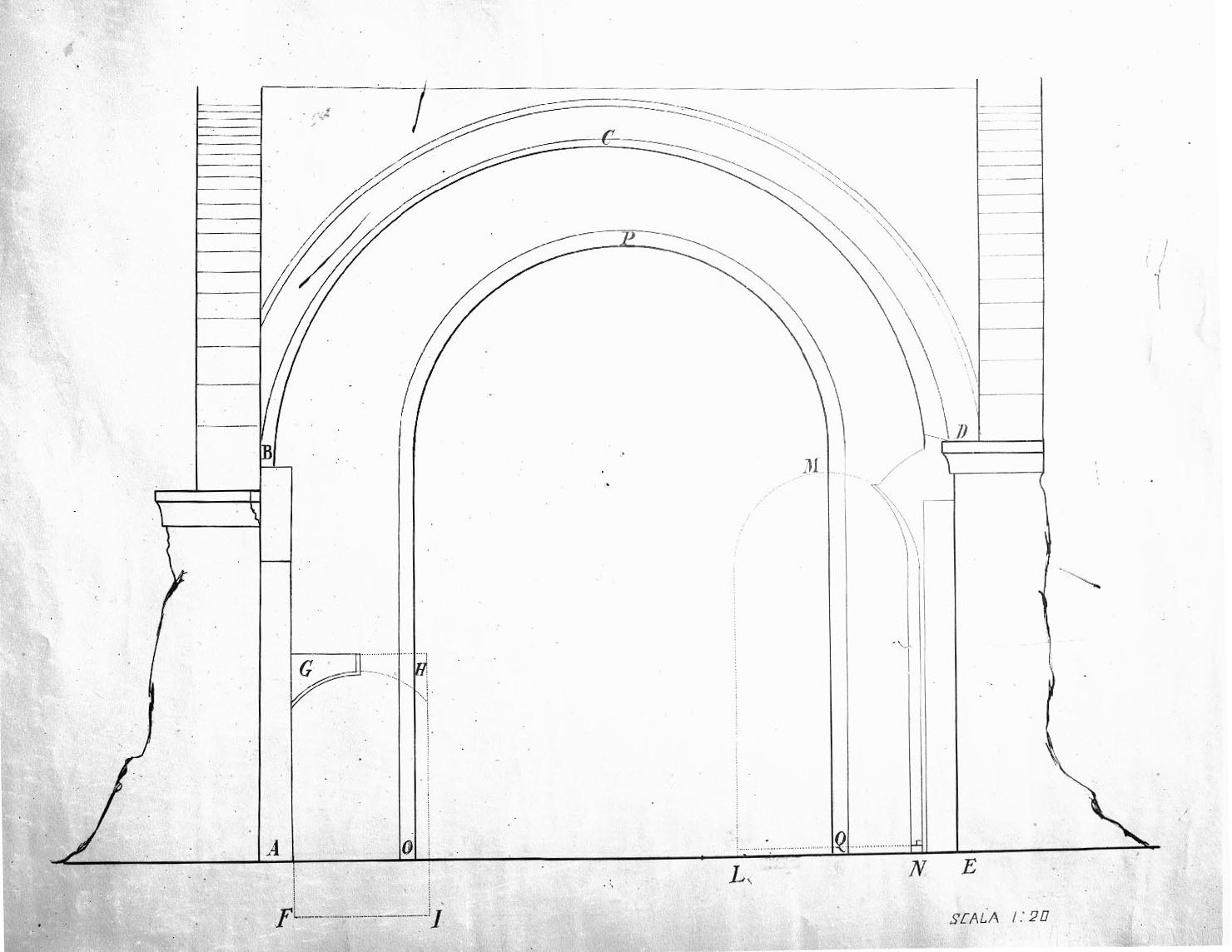 Mantova - Architetture - Disegni (negativo) di Anonimo (XX)