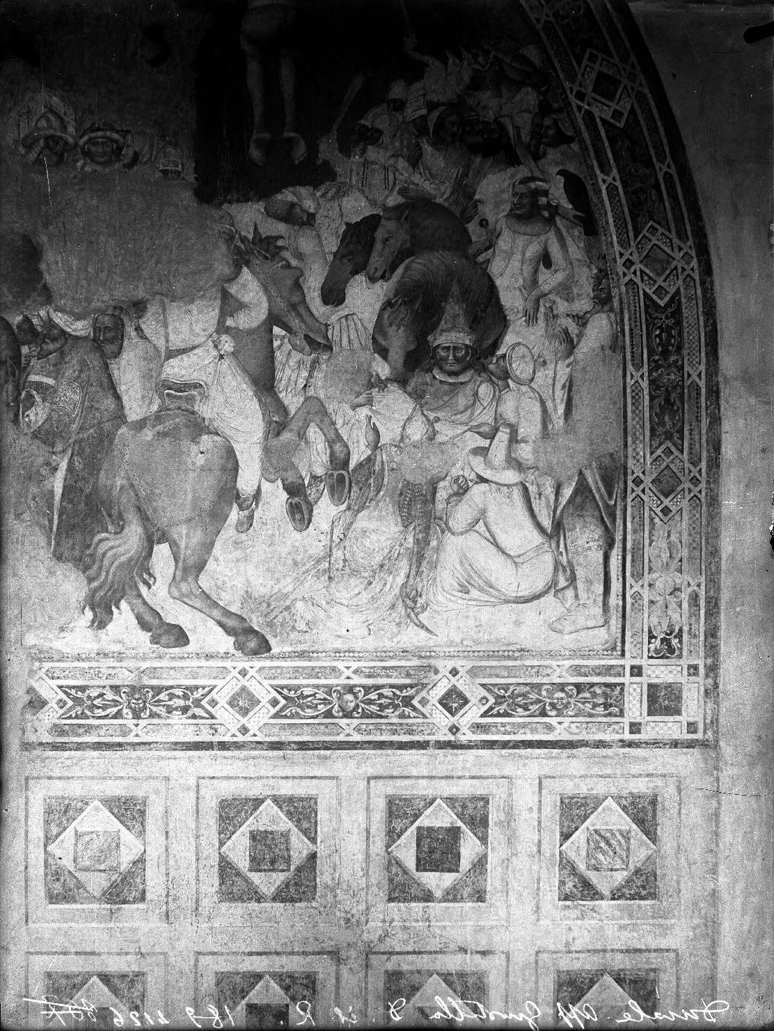 Mantova - Pitture murali - Restauri (negativo) di Maestro di Mombaroccio o dell'Incoronazione Bellpuig (attr), Anonimo (XX)